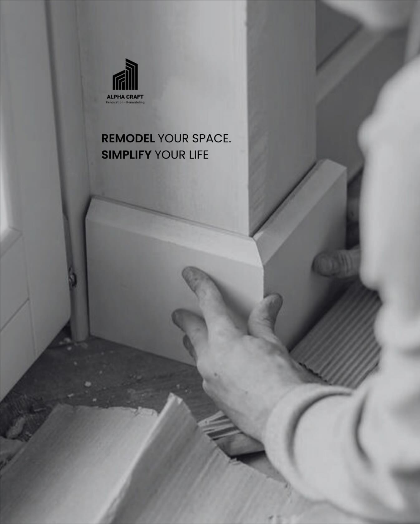 Remodel your space – hands working on trim